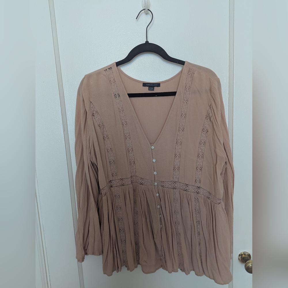 American Eagle Outfitters Boho Bell Sleeve Blouse XL